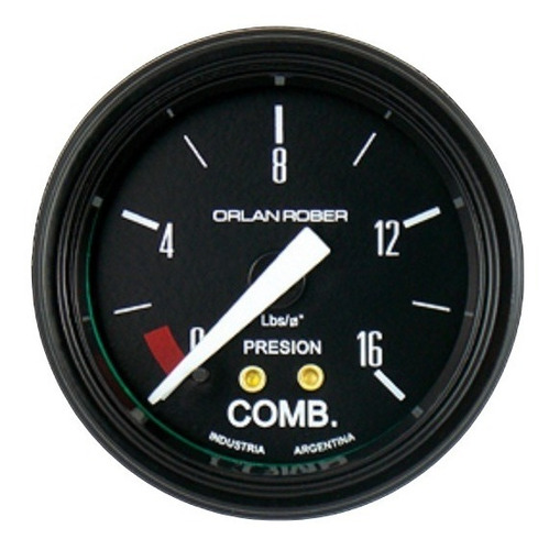 Reloj 52 Mm Manometro Presion De Combustible  0 - 16 Lbs 