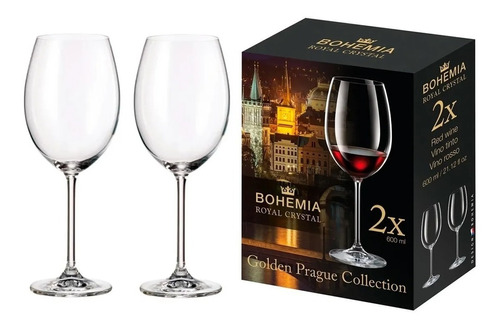 Copa Cristal Bohemia 600ml Original Set X2 Caja