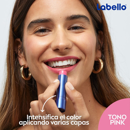 Bálsamo Labial Labello Caring Beauty 2 En 1 Color Pink 4.8g