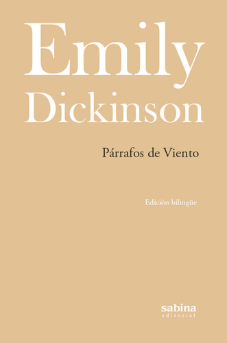 Parrafos De Viento, De Dickinson, Emily. Editorial Sabina, Tapa Blanda En Español, 2015