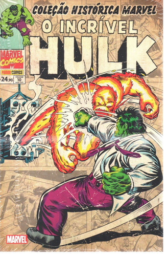 Colecao Historica O Incrivel Hulk N° 10 - Em Português - Editora Panini - Formato 17 X 26 - Capa Mole - Bonellihq Cx126 Dez23