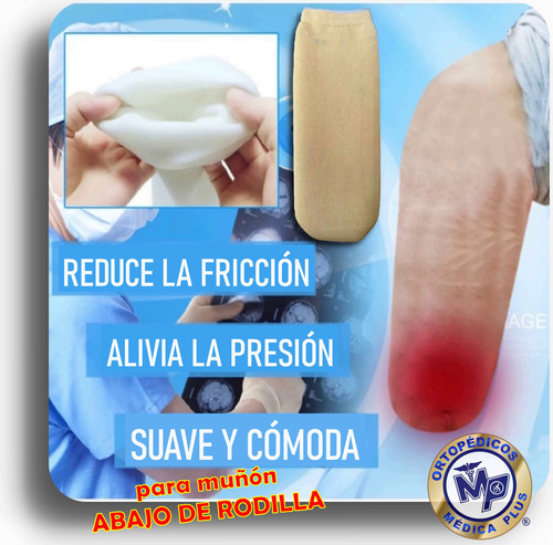 Calcetin Tipo Liner Silicona Suave Protector Muñón Amputado