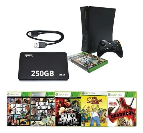 Hd Externo 250gb +exploit Roda Em Todos Xbox 360 | Parcelamento