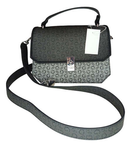 Bolsa Crossbody Color Negro Con Griss Marca Guess