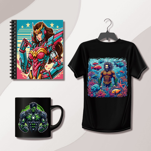 Kit Imprimible Superheroes Sublimación Png Stickers