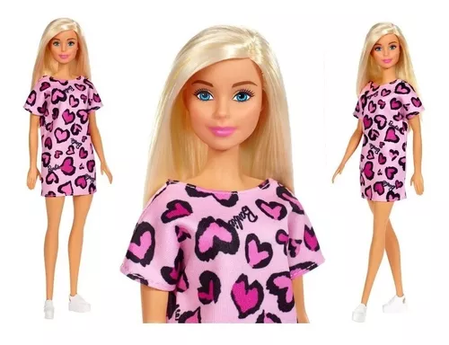 Roupa Da Barbie - Vestido Rosa Corações - Melhor Preço