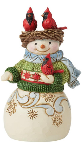 Mini Muñeco De Nieve Con Nido En Cabeza Estaciones Del Año
