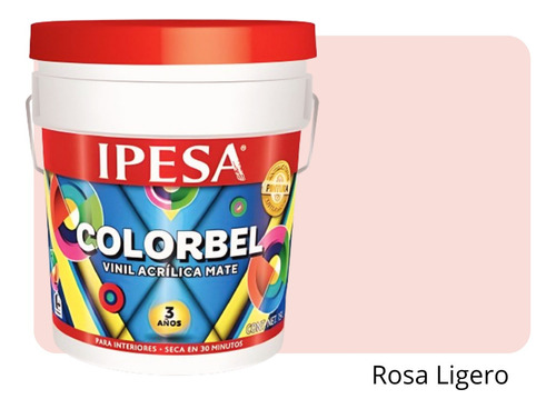 Pintura Vinílica Interior 4 Litros Colorbel 3 Años Galón Color Rosa Ligero