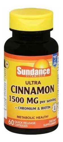 Canela, Biotina Y Cromo Sundance 60 Capsulas Usa Sin Tacc