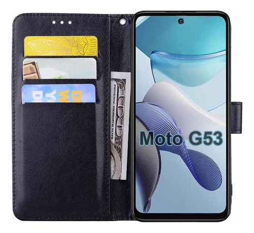 Flip Cover Billetera Colores Motorola Moto G53+mica Vidrio