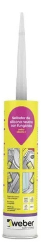 Sellador Silicona C Neutra Funguicida 300ml Weber  Bco Trans