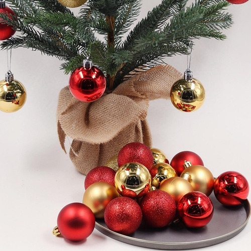 48 Adornos Navideños Para Árbol De Navidad, 6 Centímetros