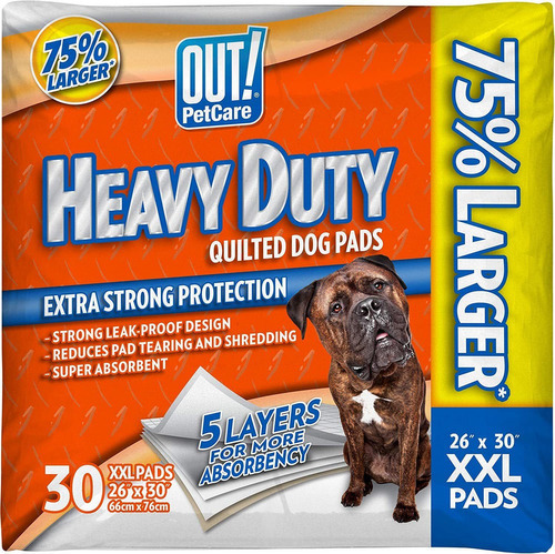 Out! Heavy Duty Xxl Almohadillas Para Perros, 26 X 30, 30 Un