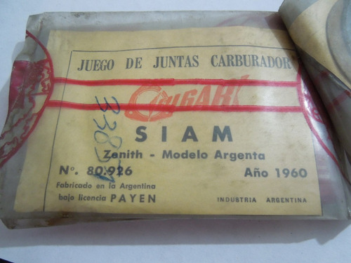 Juego De Juntas De Carburador Siam Argenta Zenith