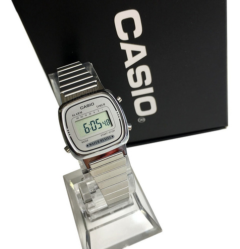 Relogio Mini Casio Digital La670 Prata Feminino Original Nf