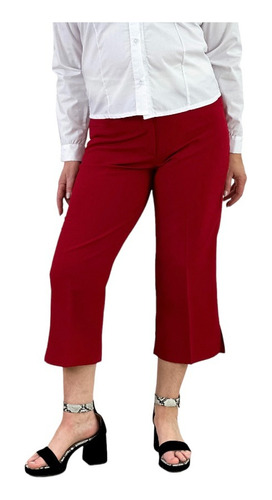 Pantalon Capri Pescador De Vestir Mujer Semi Elastizado 