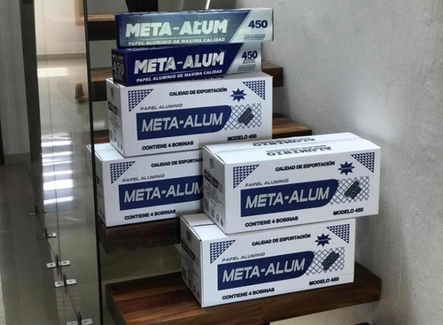 12 Pack Rollos 45cm Papel Aluminio 450 Metaalum Grueso 1.8kg