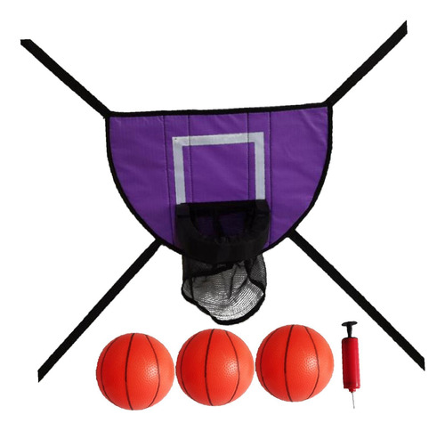 Trampolín Aro De Baloncesto Accesorio De Con Tres Bolas