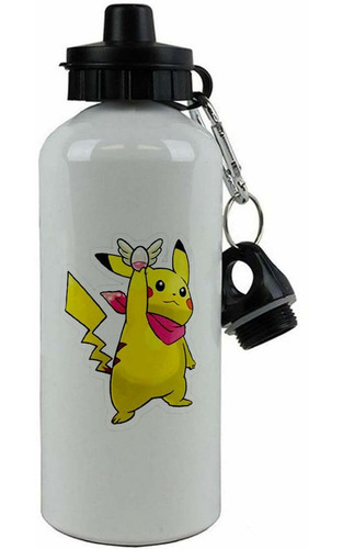 Botella Aluminio Hoppy Doble Tapa Pokemon Pikachu Ar3