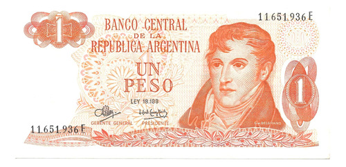 Bottero 2316 Billete De 1 Peso Ley 18.188 Año 1973 - S/circ.