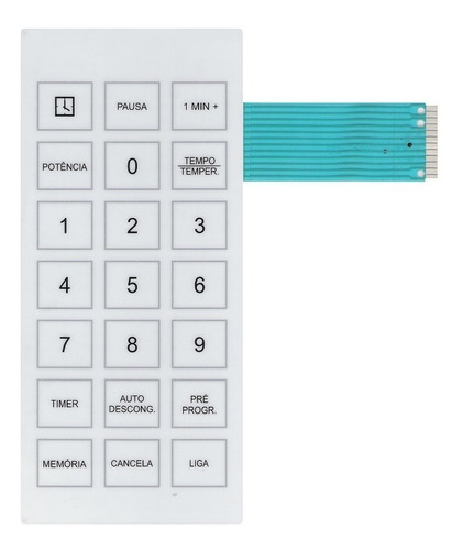 Membrana Teclado Microondas Brastemp Bmp40 Bmp 40 Aab Branca