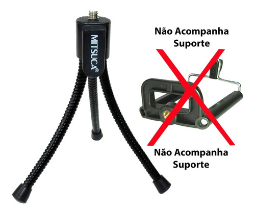 Imagem 2 de 6 de Mini Tripe Flexivel Em Aço Camera Sem Suporte Para Celular