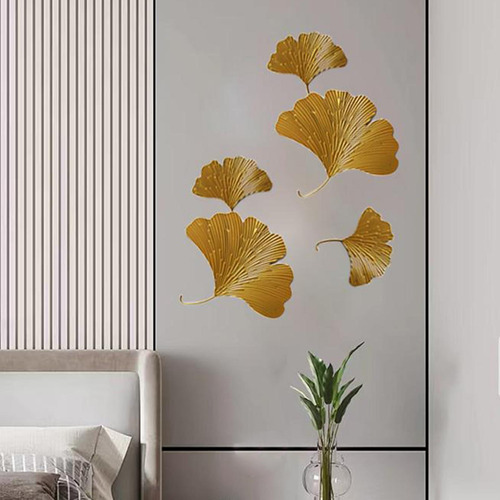 Folhas De Ginkgo Montadas Na Parede Decoração De Pequeno