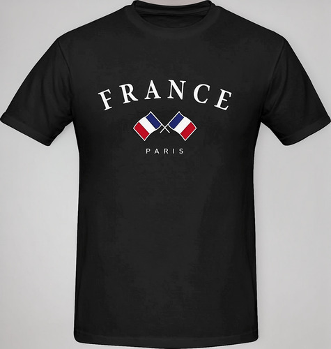 Playera Con Diseño Estampado Bandera Francia Paris
