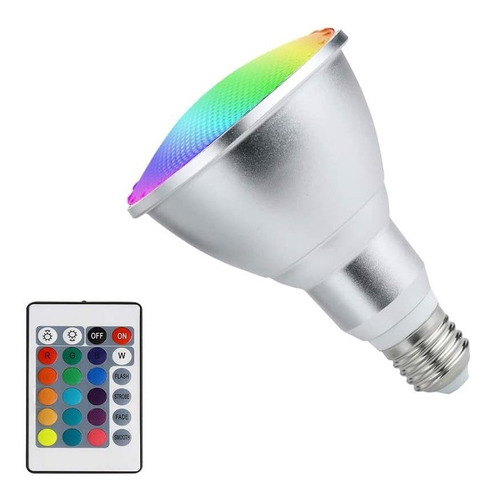 Hoplom E27 Bombilla Led Par30 Rgb 16 Colores Cambiantes Regu