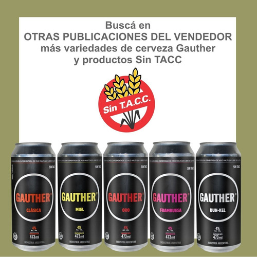 Cerveza Sin Tacc Mijo Gauther Frambuesa American Light X 12