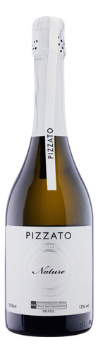 Espumante Brasileiro Branco Pizzato Nature Chardonnay Pinot Noir Vale dos Vinhedos Garrafa 750mlPizzato