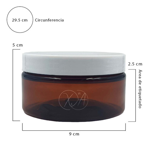 Envase Tarro Plastico Ambar 200 Ml Pomadero Con Tapa X 100