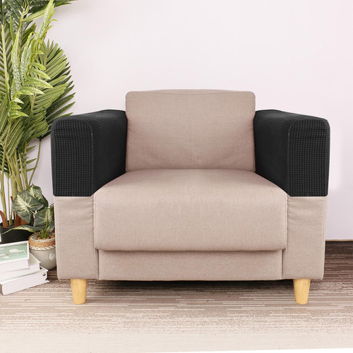 2 Funda De Reposabrazos Para Sofá Funda Extensible Negro