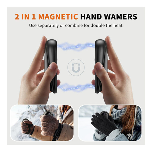 Calentadores De Manos Recargables De 2 Paquetes Magnetic Con