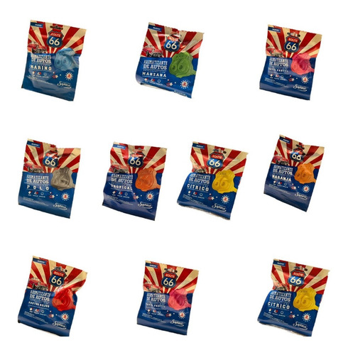 Imagen 1 de 10 de Perfumes Para Auto Ruta 66 X10 Aromas A Elección Mayorista