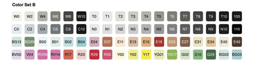 Caneta Copic Marcador Classic 72 Cores Set B Ponta Dupla Cor Classic Set B