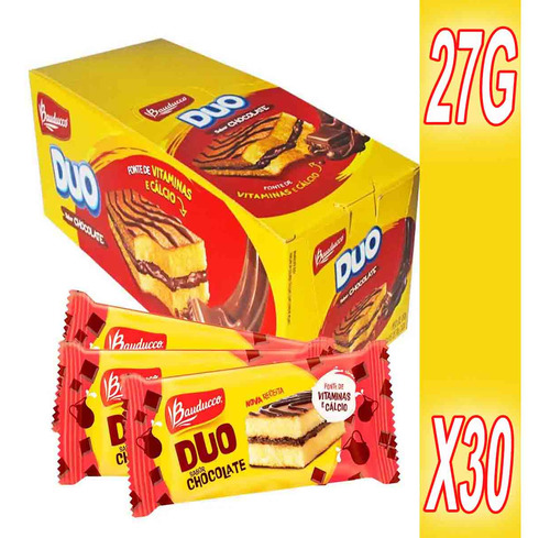 Bolinho Duo Chocolate Bauducco 27g Mini Bolo 2 Caixa Atacado