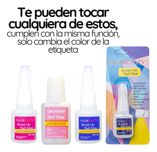 3pzs Pegamento Tips Uñas Postizas Uñas Press On Transparente