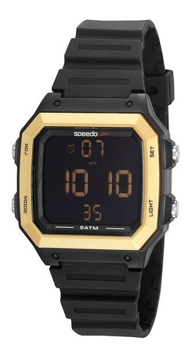 Relógio Speedo Masculino Esportivo Digital Preto E Dourado