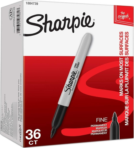 Juego De Marcadores 36 Unds. Sharpie, Punta Fina, Negro