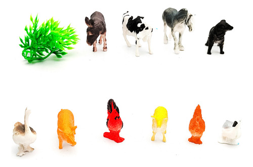 Set De Animales Plásticos De La Granja Colecciòn Juguete 