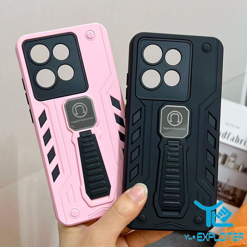 Capa Anti Impacto Reforçada Com Suporte Para Motorola (hry) Rosa-claro G34