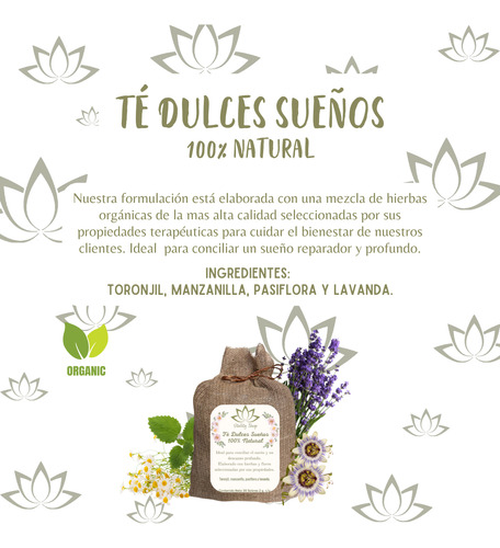 Té Orgánico Relajante Dulces Sueños 30 Sobres 2g. C/u