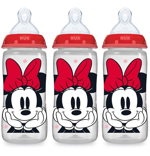 Set 3 Teteros Bebe Nuk Ortodontico Minnie Mouse 10 Oz