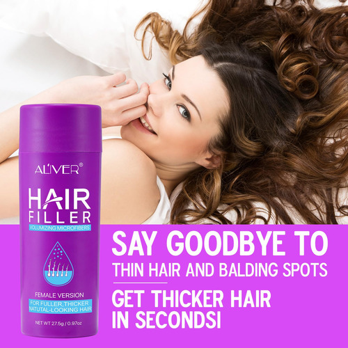 Fibras Para Cabello Aliver 27.5g Marrón Oscuro Volumen