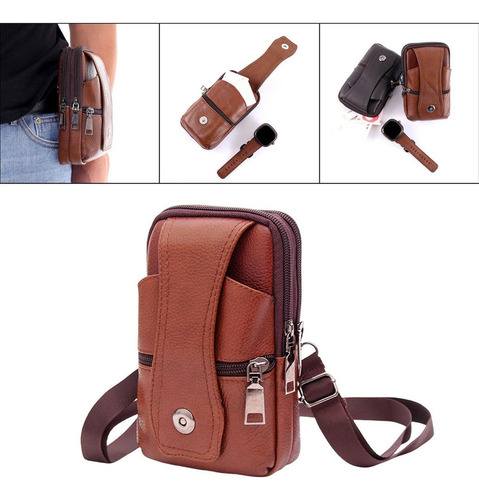 Bolso Bandolera De Cuero Pu Riñonera Riñonera Monedero