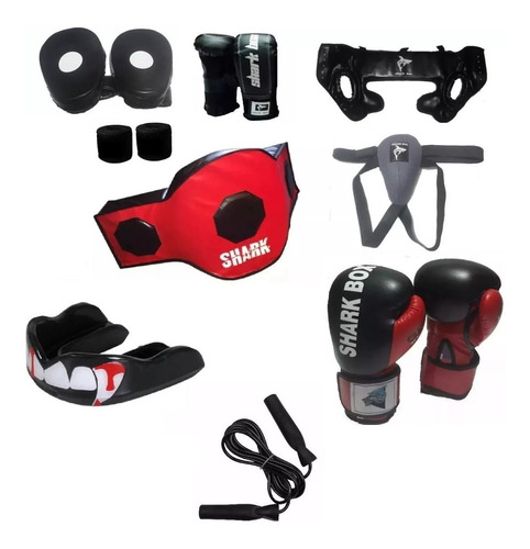 Kit De Boxeo,kick Boxing, Mma, Muay Thai: 9 Productos, Shark