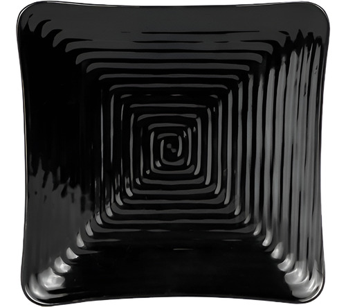 Juego 6 Platos Cuadrados 30 Cm Melamina Negro Square Távola
