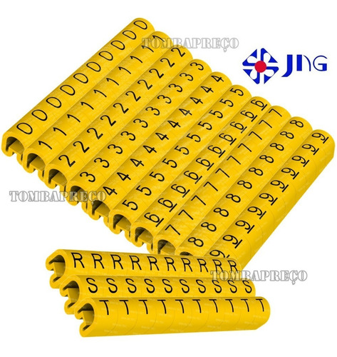 Imagem 1 de 4 de Anilha Marcador Identificador De Cabos 0a9 Kit 1300 Pçs Rst
