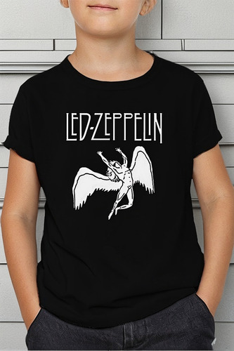 Polera Negra Niño O Niña - Led Zeppelin Rock